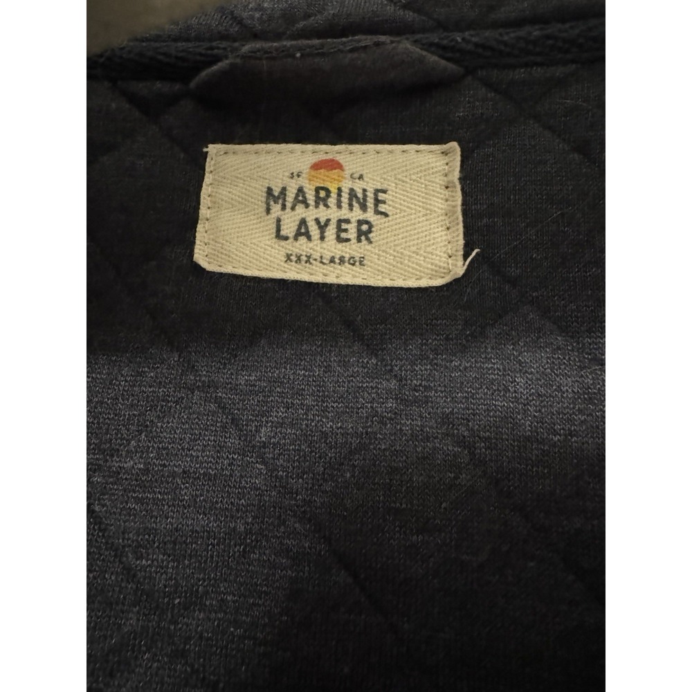 Marine Layer Corbet Quilted Bomber Jacket Men's 3XL Full Zip‎ Blue - Picture 8 of 9